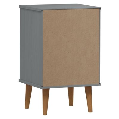 vidaXL Bedside Cabinet MOLDE Grey 40x35x65 cm Solid Wood Pine