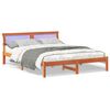 vidaXL Bed Frame with Headboard Wax Brown 140 x 200 cm Solid Pine Wood