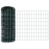 vidaXL Euro Fence with Post 10 x 0.4 m PVC-Coated Steel Green Mesh