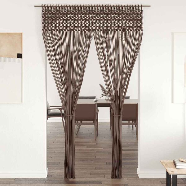 vidaXL Macrame Curtain Taupe 140x240 cm Cotton