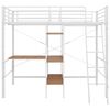 vidaXL Bunk Bed with Table without Mattress White Metal 90x200 cm