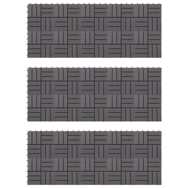 vidaXL Decking Tiles 30 pcs Grey Wash 30x30 cm Solid Acacia Wood