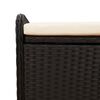 vidaXL Storage Bench with Cushion Black 115x51x52 cm Poly Rattan