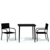 vidaXL 3 Piece Garden Dining Set Black