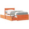 vidaXL Bed with Drawers and Mattress Wax Brown 90x200 cm Solid Wood Pine