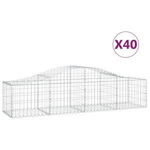 vidaXL Arched Gabion Baskets 40 pcs 200x50x40/60 cm Galvanised Iron