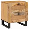 vidaXL Bedside Cabinet 2 pcs Natural 40 x 33 x 46 cm Solid Mango Wood
