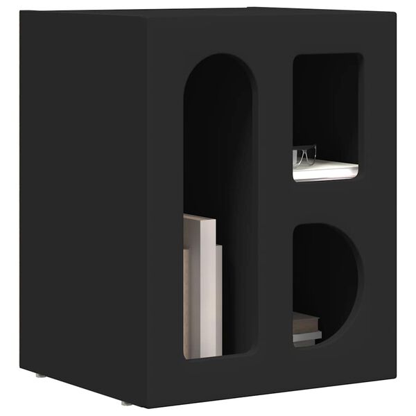 vidaXL Bedside Table Black 40 x 35 x 50 cm Engineered Wood
