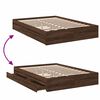 vidaXL Bed Frame with Drawers without Mattress Brown Oak 135x190 cm Double