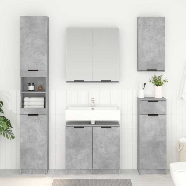 vidaXL Bathroom Cabinet with Storage Concrete Grey 64.5 x 33.5 x 59 cm