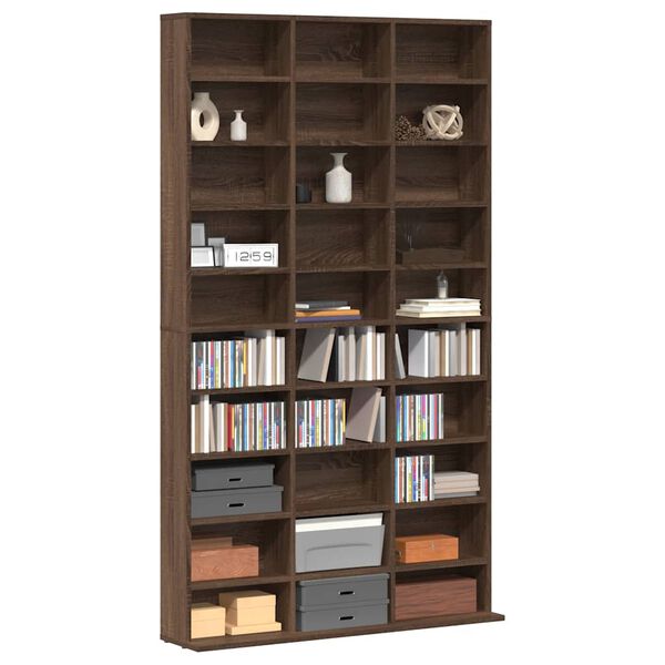 vidaXL CD Cabinet Brown Oak 102x23x177.5 cm Engineered Wood
