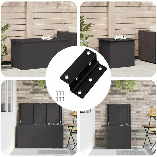 vidaXL Hinge 12 pcs Black 38 x 17 x 60 mm Iron