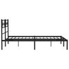 vidaXL Metal Bed Frame without Mattress with Headboard Black 150x200cm
