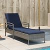 vidaXL | Sun Lounger | Reclining Grey 63 x 200 x 81 cm Poly rattan