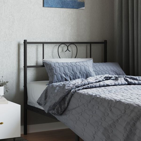 vidaXL Metal Headboard Black 75 cm