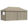 vidaXL Foldable Party Tent Pop-Up with 4 Sidewalls Taupe