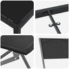 vidaXL Garden Dining Set Folding 3 pcs Black Powder-Coated Steel