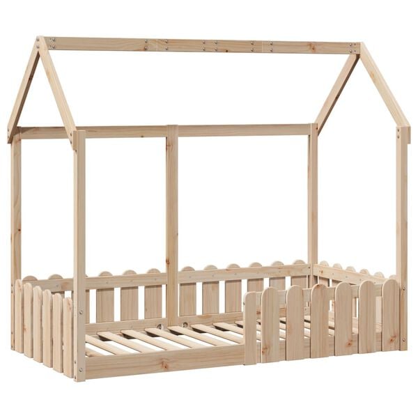 vidaXL Kids' House Bed Frame without Mattress 80x160 cm Solid Wood Pine