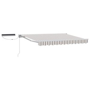 vidaXL Electric Retractable Awning Light Grey and White 3.5 x 2.5 m