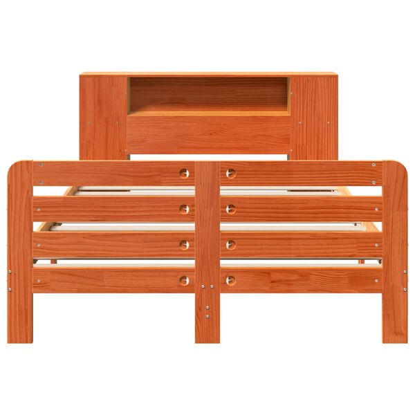 vidaXL Bed Frame without Mattress Wax Brown 150x200 cm King Size Solid Wood Pine