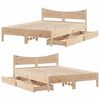 vidaXL Bed Frame with Drawers 150x200 cm King Size Solid Wood Pine