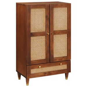 vidaXL High Board Brown 60 x 33.5 x 100 cm Solid Mango Wood