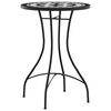 vidaXL Mosaic Bistro Set Black and White Iron and Ceramic