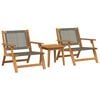 vidaXL Garden Chairs with Table 3 pcs Grey Solid Acacia Wood