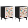 vidaXL Bedside Cabinet MAINZ 2 pcs Black Oak 36 x 33 x 51 cm