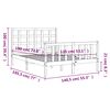 vidaXL Bed Frame without Mattress White Double Solid Wood Pine