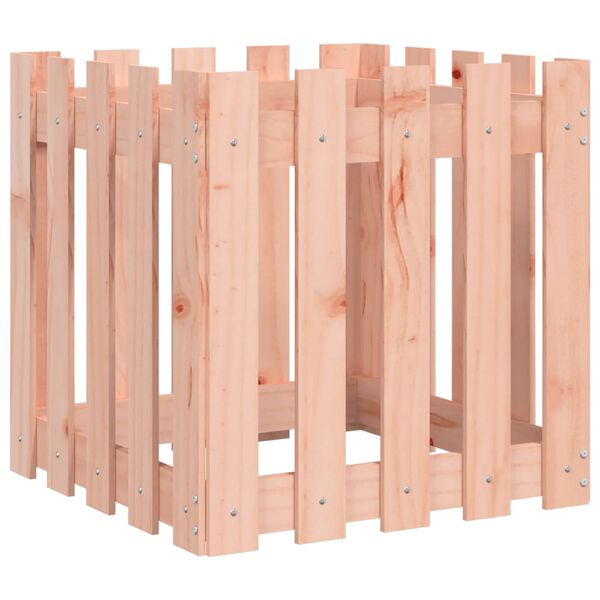 vidaXL Garden Planter with Fence Design 50x50x50 cm Solid Wood Douglas