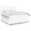 vidaXL Box Spring Bed with Mattress White 200x200 cm Faux Leather