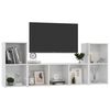 vidaXL 3 Piece TV Cabinet Set High Gloss White Engineered Wood