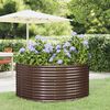 vidaXL Garden Raised Bed Brown 140x140x68 cm Galvanised Steel