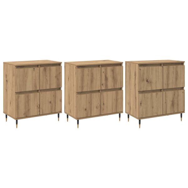 vidaXL Storage Cabinet 3 pcs Artisan Oak 60 x 35 x 70 cm