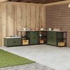 vidaXL Kitchen Storage with Shelf Olive Green 60 x 50 x 92 cm Steel