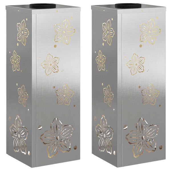 vidaXL Solar LED Pathway Light 2 pcs Stainless Steel Stainless Steel