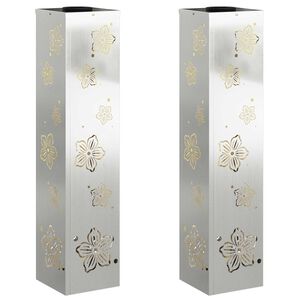 vidaXL Solar LED Pathway Light 2 pcs Warm White 18 x 18 x 80 cm