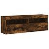 vidaXL 8 Piece TV Wall Cabinet Set with LED Lights Smoked Oak