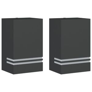 vidaXL Outdoor Wall Lights 2pcs Black Stainless Steel