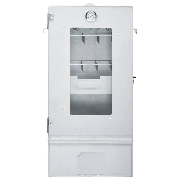 vidaXL BBQ Oven Smoker with Wood Chips 44.5x29x110 cm Galvanised steel
