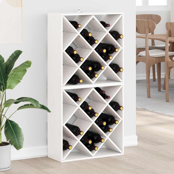 vidaXL Wine Rack 2 pcs White 62 x 25 x 62 cm Solid Pine Wood