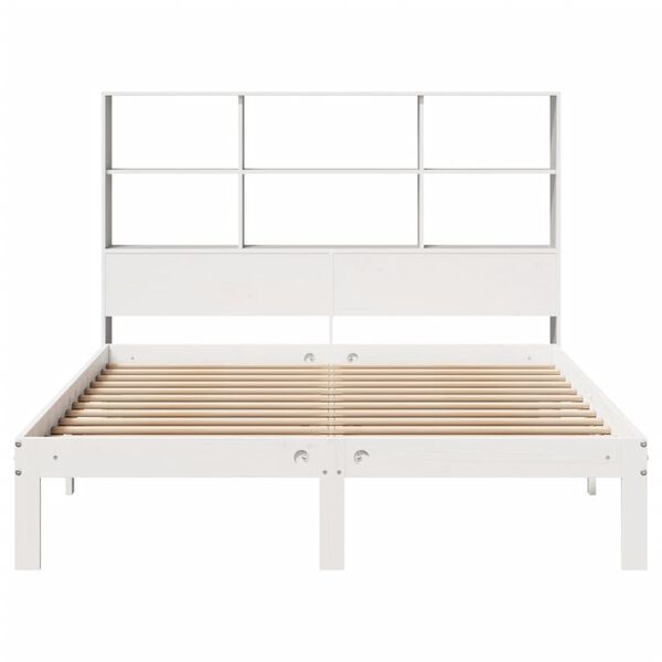 vidaXL Bookcase Bed without Mattress White 120x200cm Solid Wood Pine