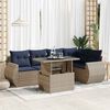 vidaXL 6 Piece Garden Sofa Set with Cushions Grey Poly Rattan Acacia