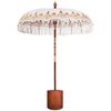 vidaXL Balinese Parasol with Base &Oslash; 180-190 cm Cream and Brown