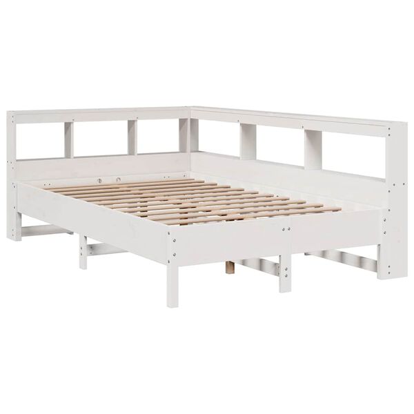vidaXL Bookcase Bed without Mattress White 120x200 cm Solid Wood Pine