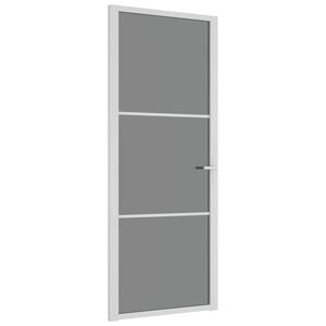 vidaXL Interior Door 83x201.5 cm White ESG Glass and Aluminium