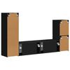 vidaXL TV Cabinet Set Wall-mounted 4 pcs Black Engineered Wood