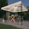 vidaXL Gazebo with LED String Lights 3x3 m Cream