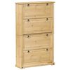 vidaXL Shoe Cabinet "Corona" 99x32x163,5 cm Solid Wood Pine